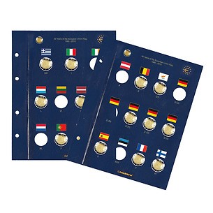 Feuilles VISTA p. classer les  23 pièces de 2€ commémoratives « 30 ans du drapeau de l’UE