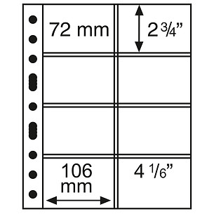 Pochettes plastiques Grande, avec 8 pochettes, 106x72 mm, transparent, paquet de 5