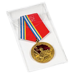 Pochette de protection pour médailles et insignes militaires 50x100 mm, paquet de 50