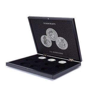 Volterra Uno - Coffret Numismatique pour 10 pièces en argent « Tudor Beasts » en capsules