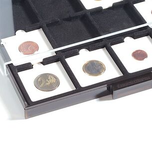 Rangements pour pièces de monnaie Box monnaies - à 24 alvéoles carrés 42 x  42 mm (Lindner 2124M) Marine (boîte grise, pl 292874 - Cdiscount Beaux-Arts  et Loisirs créatifs