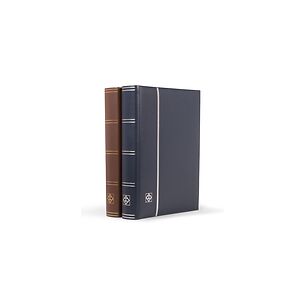 Classeur à bandes Leder, A4, 64 pages noires, couverture ouatinée en cuir véritable