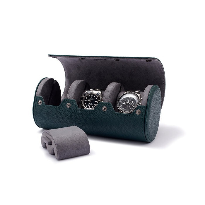 Porte-montres Via, 3 compartiments, vert foncé
