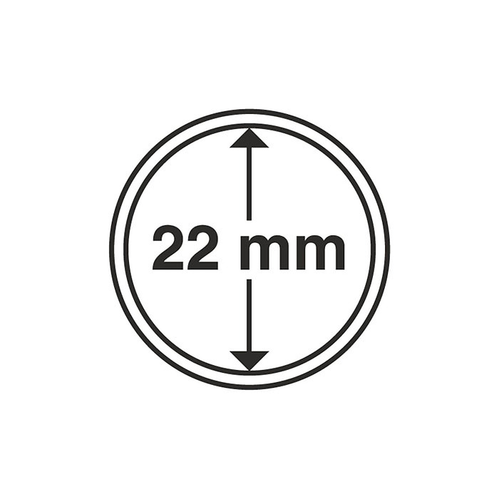 Capsules pour pièces de monnaie diamètre intérieur 22 mm