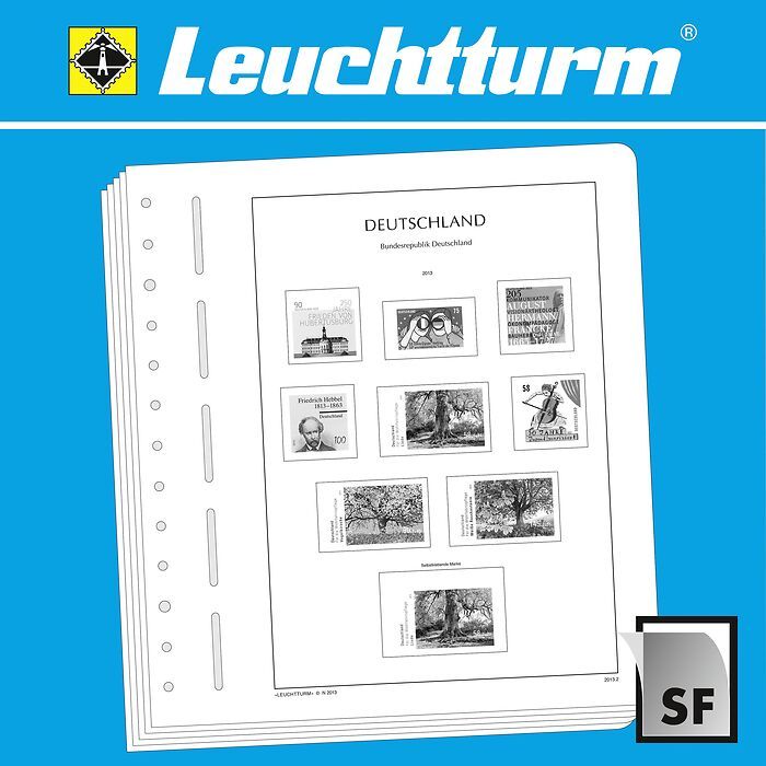 LEUCHTTURM Feuilles d'album neutres pour Feuilles de 10, format: 82x197 mm