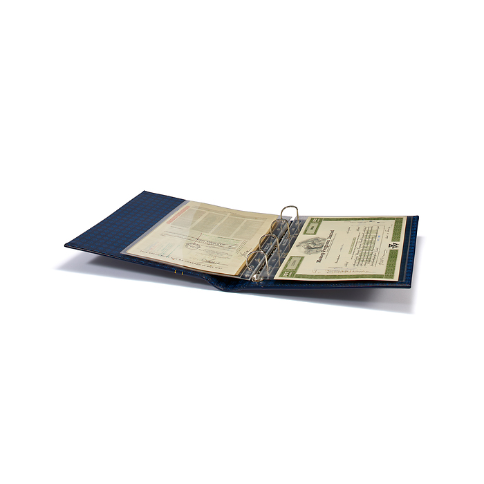 Reliure à anneaux Grande, design classique avec étui de protection, bleu