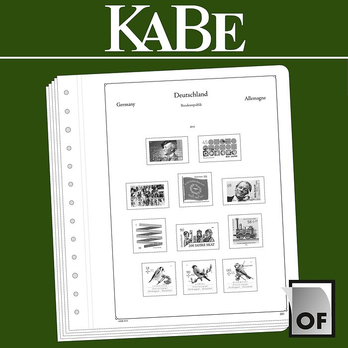 KABE OF-feuilles préimprimées  Empire allemand Bohême et Moravie 1939-1944