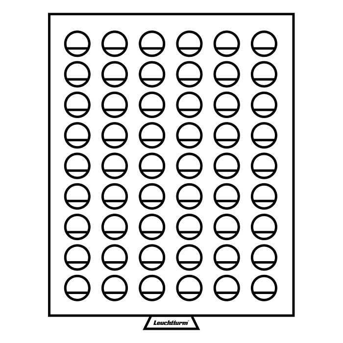 Médaillier MB 54 Compartiments circulaires de 26 mm Ø, teinte fumée
