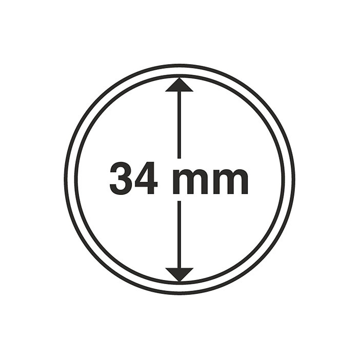 Capsules pour pièces de monnaie diamètre intérieur 34 mm