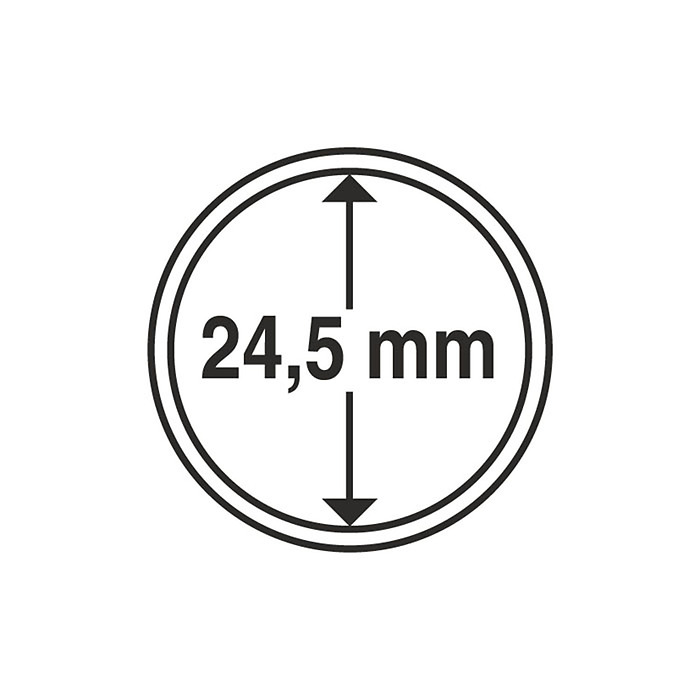 Capsules pour pièces de monnaie diamètre intérieur 24,5 mm