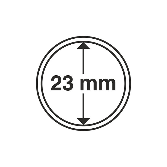 Capsules pour pièces de monnaie diamètre intérieur 23 mm
