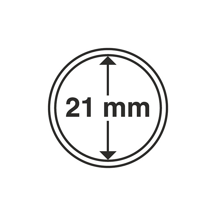 Capsules pour pièces de monnaie diamètre intérieur 21 mm