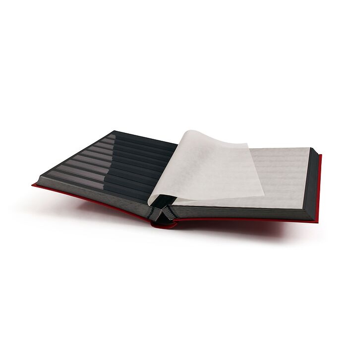 Classeur Basic, DIN A4, 64 pages noires, couverture non matelassée, rouge