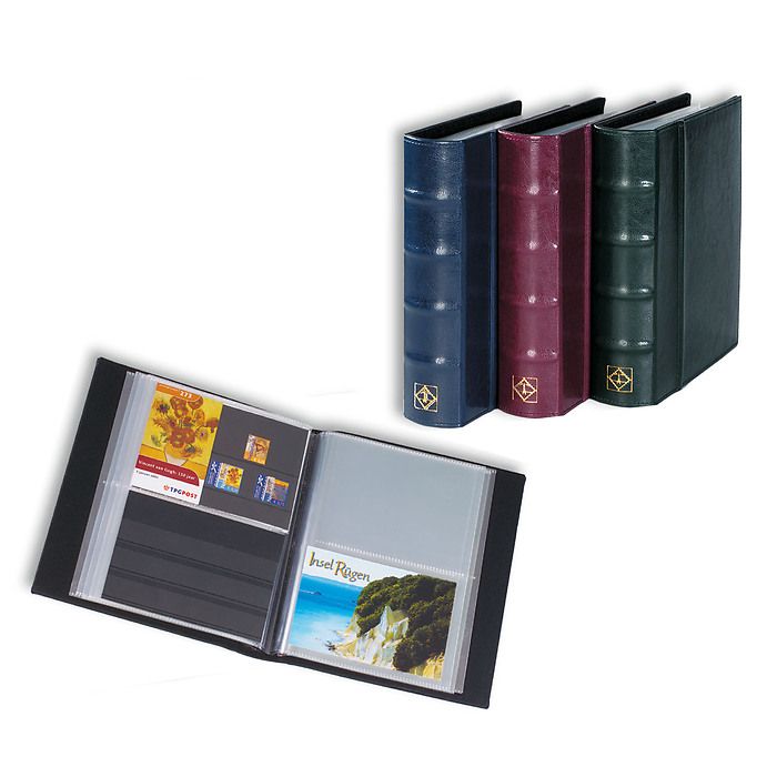 CL Album de cartes postales, y compris 50 pochettes transparentes, vert