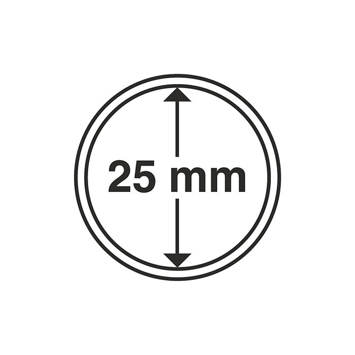 Capsules pour pièces de monnaie diamètre intérieur 25 mm