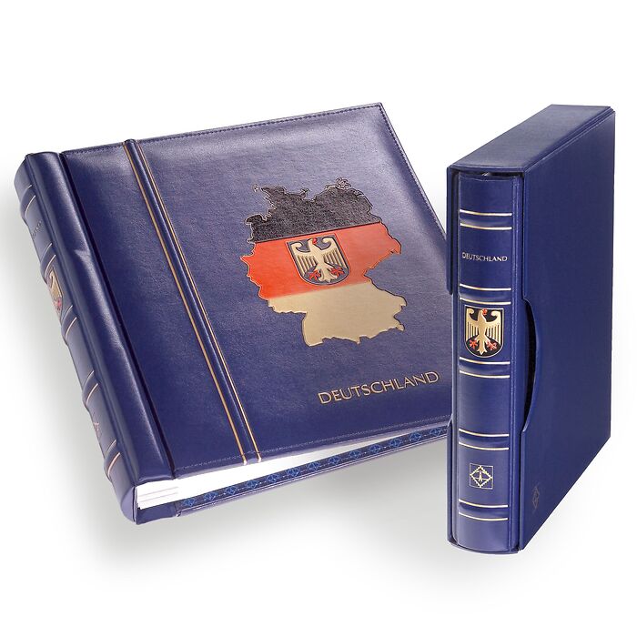 Reliure Perfect DP, design classique, gravé 'DEUTSCHES REICH 1918-1933' avec étui, bleu