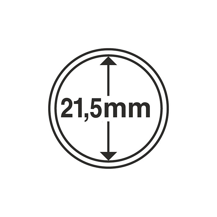 Capsules pour pièces de monnaie diamètre intérieur 21,5 mm