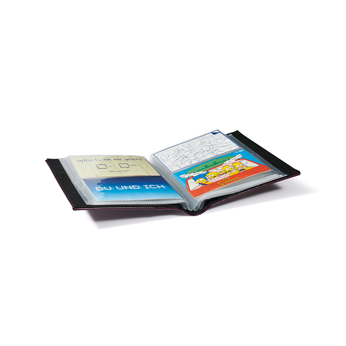 Album de cartes postales avec  50 pochettes transparentes, rouge