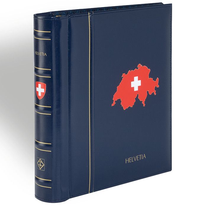 LEUCHTTURM Album préimprimé PERFECT DP, design classique SWITZERLAND 1843-1959, bleu