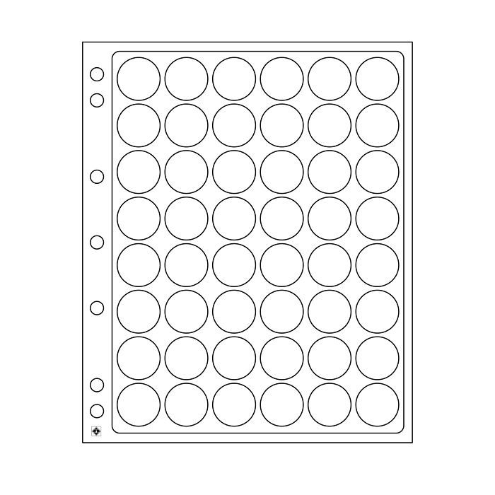 Feuilles en plastique ENCAP pour 48 capsules avec un diamètre de l'intérieur de 22 à 23mm