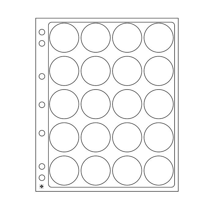 Feuilles en plastique ENCAP pour 20 capsules av.un diamètre  de l'intérieur de 39 à 41 mm