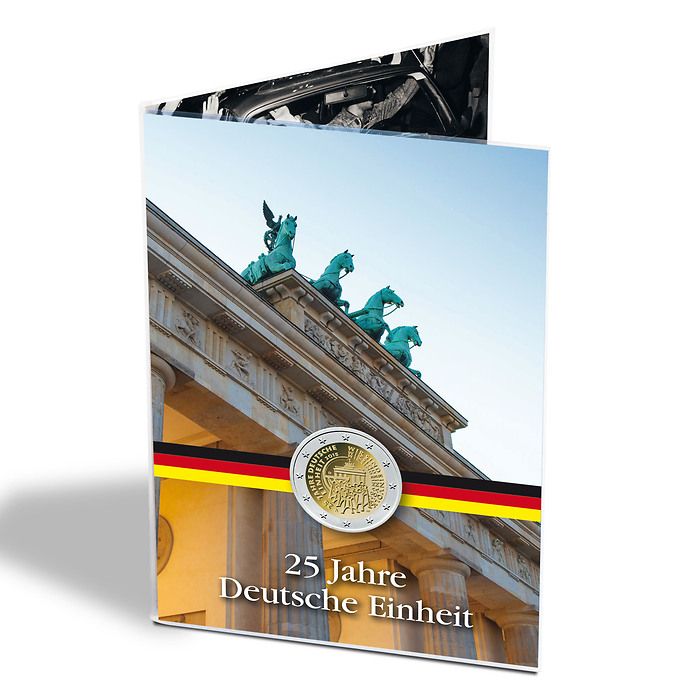 Pochette spéciale pour 5 pièces de 2 euros commémoratives '25 ans d'unité allemande's