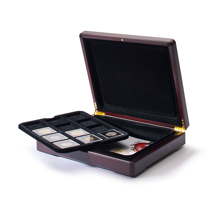 Mazzola coffret numismatique pour jusqu'à 24 Quadrum capsules, noir