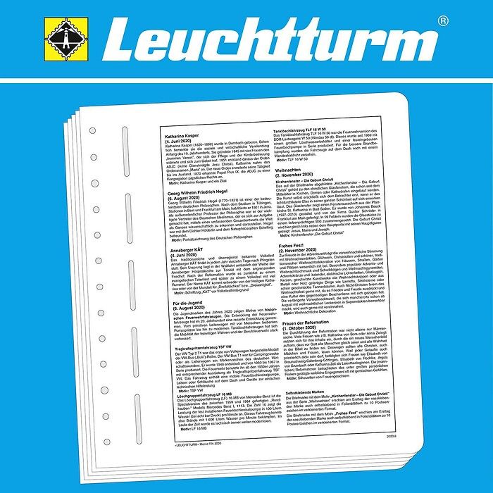 LEUCHTTURM MEMO-feuilles complémentaires Allemagne 2016