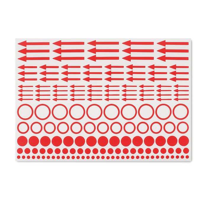 Autocollants de marquage incl. pois, cercles et flèches, paquet de 10
