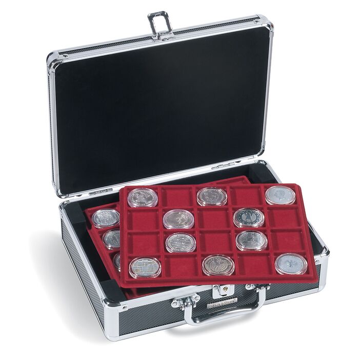 valisette Cargo S6 pour 120 pièces de 10 / 20 Euros en capsules, noire / argentée