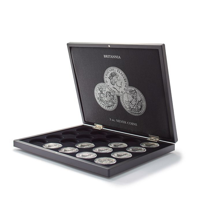 Volterra Uno - Coffret Numismatique pour 20 pièces en argent « Britannia » en capsules