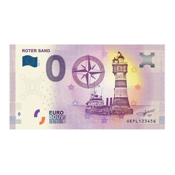 Leuchtturm billet-souvenir de zéro euro « Leuchtturm Roter Sand »