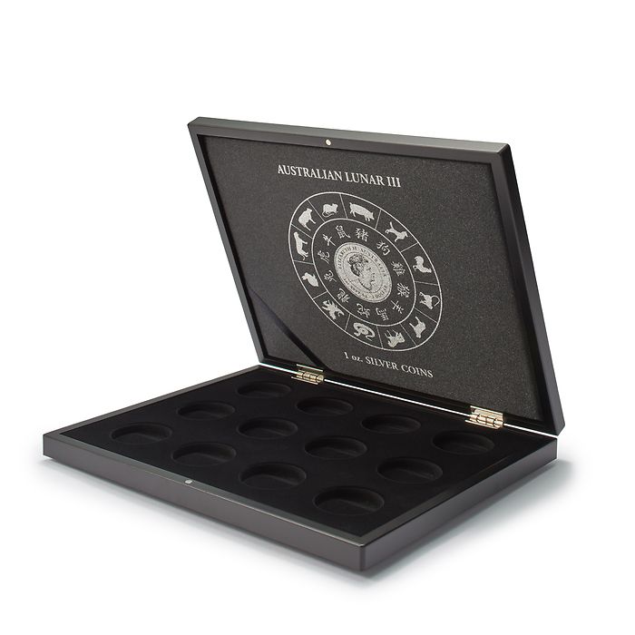 Volterra Uno - Coffret Numismatique pour 12 pièces en argent « Lunar III » en capsules