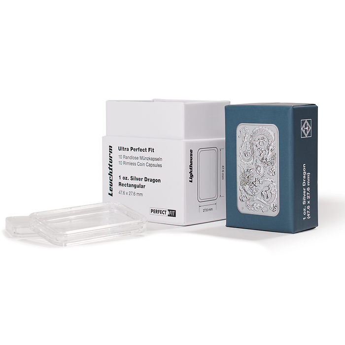 Ultra capsules Perfect Fit pour  1oz Silver Dragon Rectangular (47,6x27,6mm), paquet de 10