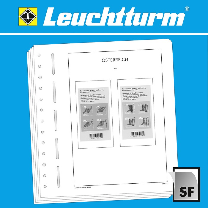 Leuchtturm feuilles complémentaires SF Autriche carnet de timbres 2022