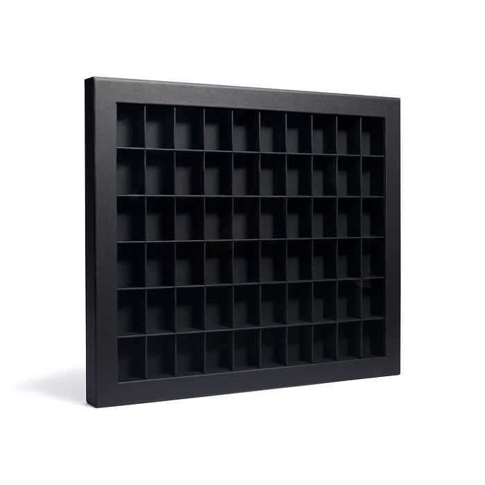 Showcase boîte de collecte avec 60 compartiments, noir