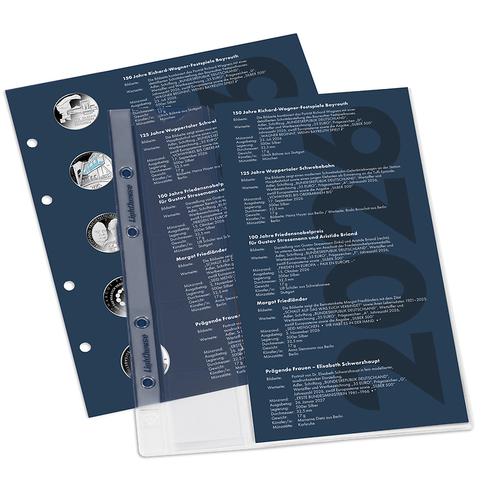 Suppléments p. l’album prémprimé Optima pour 35 Euros commémoratives allemandes