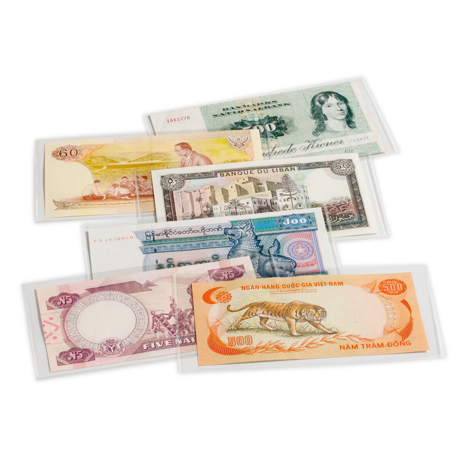 # 6 Sharplace 50 pcs Porte-Monnaie/Pochette/Trousse de Stockage Protection pour Billet de Banque 